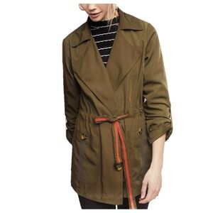Anthropologie Gisborne Obi Trench Anorak Olive Green Utility Jacket Size‎ XL
